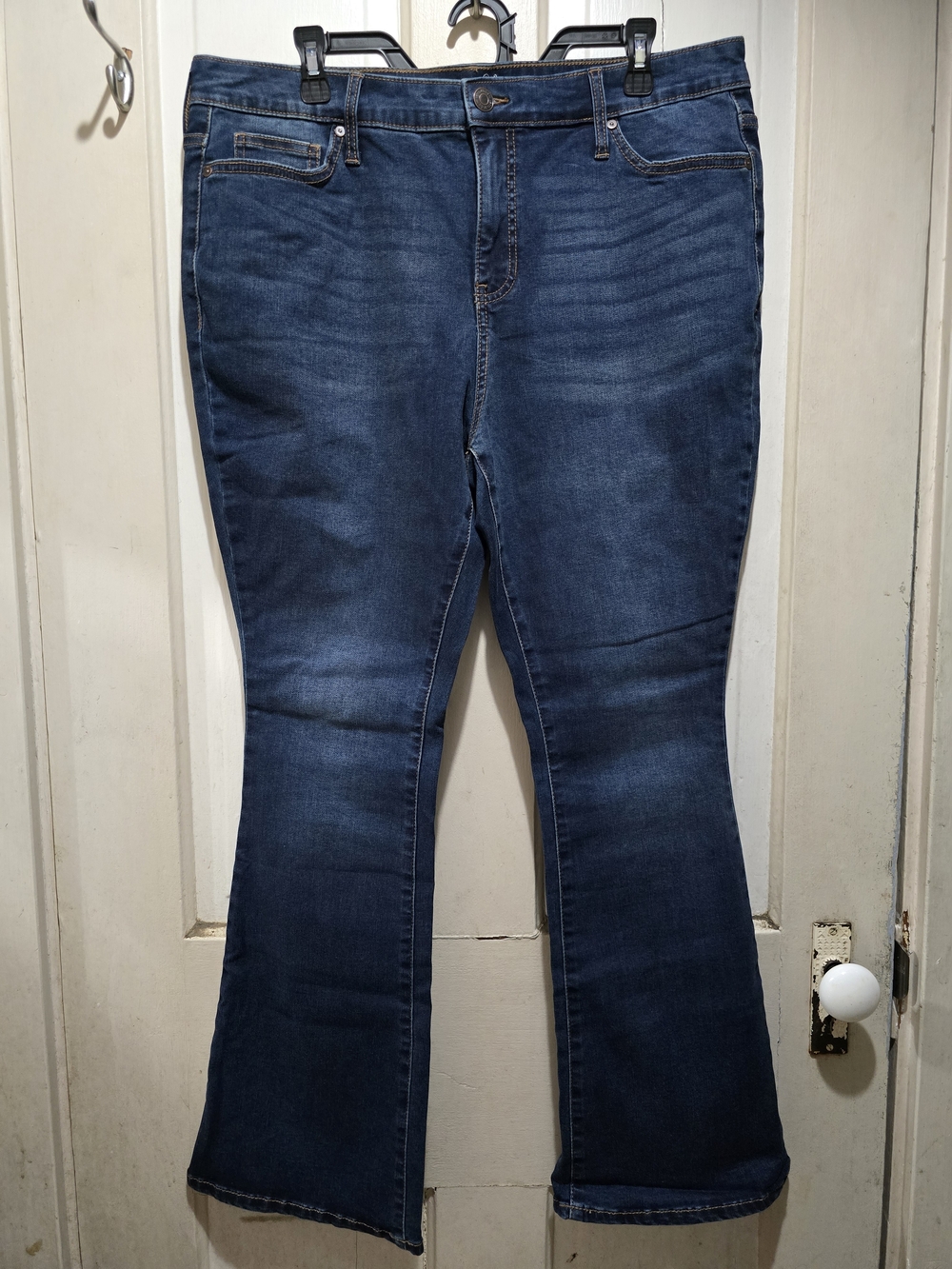 Terra & Sky Dark Blue Flare Jeans - Mid-Rise Stretch